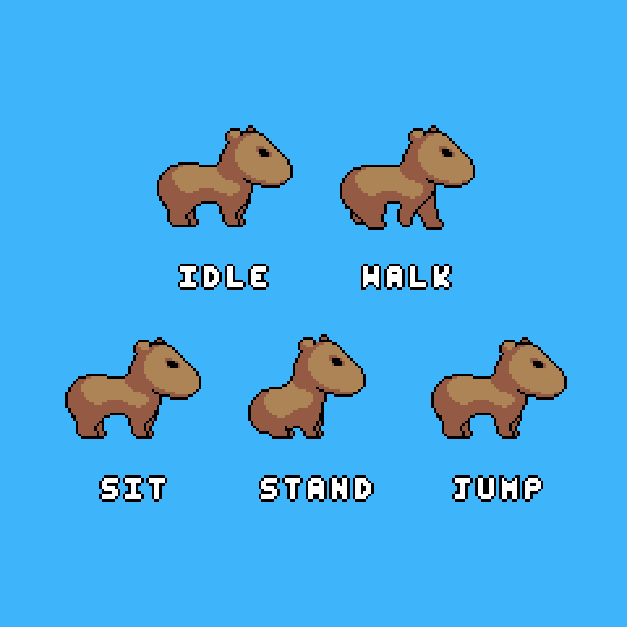 Animations for a Capybara sprite